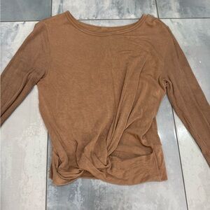 Brown Long Sleeve Women's Top